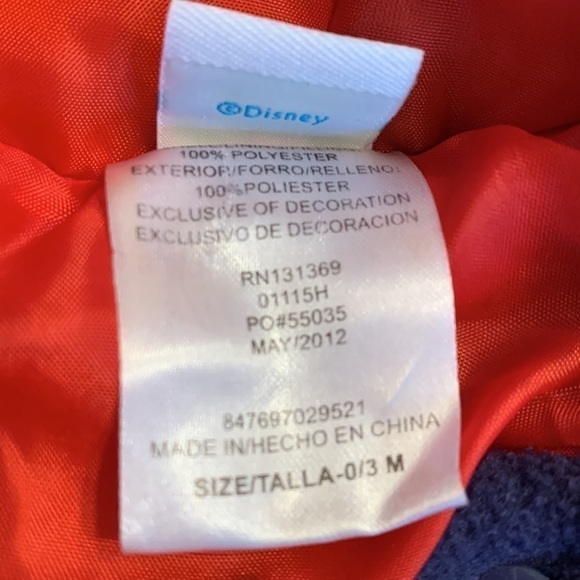 Disney Warm 0-3 Months fleece Snowsuit In EUC - Picture 3 of 4